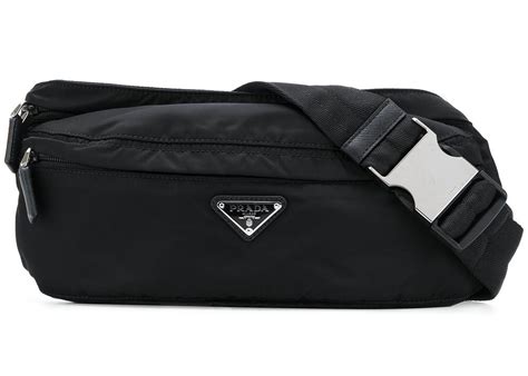 prada black nylon fanny pack|Prada nylon backpack large.